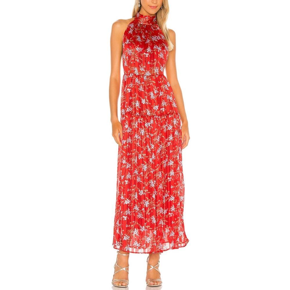 Sabina Musayev Hawaii Dress in Red Ditsy Floral Size S